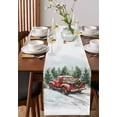 thumbnail image 4 of Red Truck Christmas Burlap-Cotton Table Runner 108 Inches Long,Xmas Tree Snowflake Farmhouse Table Runners,Outdoor Dining Tablecloths Decor for Baby Shower Party Wedding 13x108, 4 of 9
