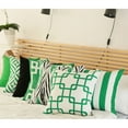 thumbnail image 3 of Geometric Green&White Square 18" x 18" Throw Pillow Cover, 3 of 7