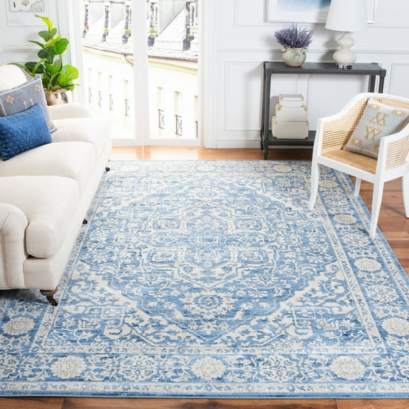 SAFAVIEH Brentwood Adams Oriental Area Rug, Ivory/Navy, 10' x 13'