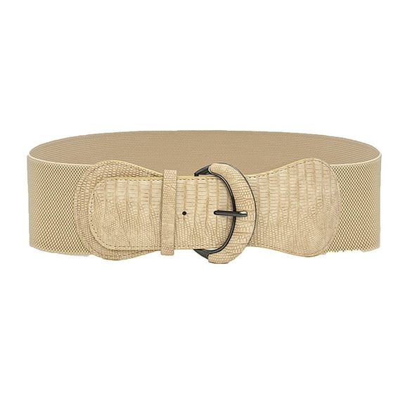 KTMKH Women Boho Floral Printed A Line Skirt Waist Belt Stretchy Belt Leather Elastic Belt For Ladies Dress Decoration