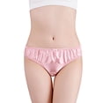 thumbnail image 3 of Bragas de seda sin costuras para mujer, color rosa, 1 unidad, calzoncillos de satén, ropa interior cómoda y transpirable, L (para 50-62,5 kg) TUNC Sencillez, 3 of 5