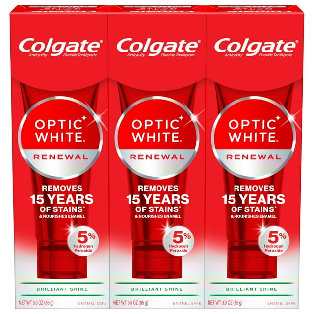 Pasta de dientes Colgate Optic White Renewal Whitening, 90 ml, paquete de 3