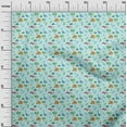 thumbnail image 2 of oneOone Cotton Flex Sky Blue Fabric Leaves|Palm Tree & Dinosaur Sewing Material Print Fabric By The Yard 40 Inch Wide, 2 of 4