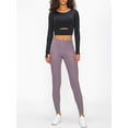 thumbnail image 3 of Women Cropped Workout Tops Cutout Thumb Hole Padded Long Sleeve Yoga Athletic Shirt Gym Activewear, 3 of 7