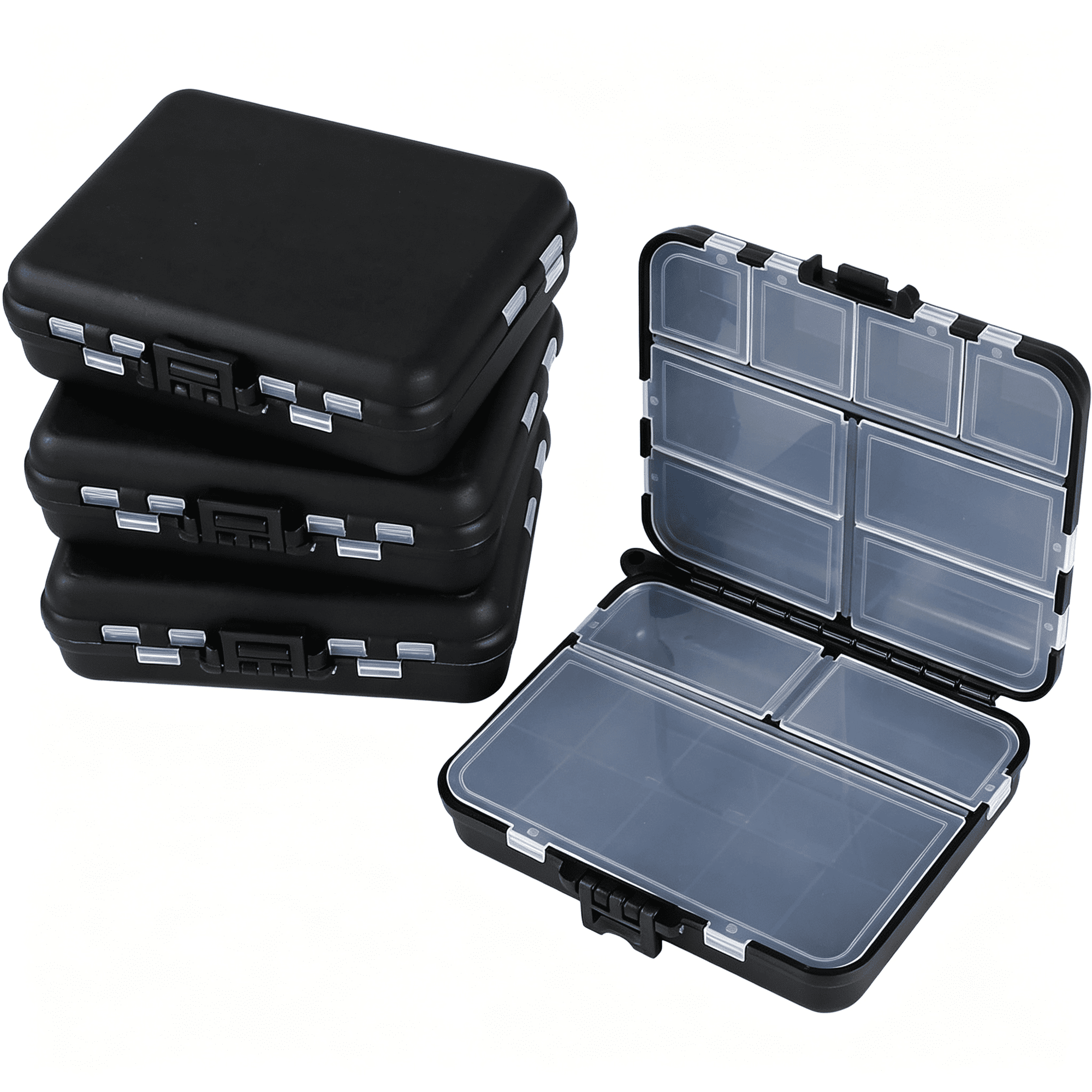 BESTSKY Small Tackle Box Organizer 4 Pack Mini Tackle Boxes Plastic Fishing Organizer Tackle Storage Containers Kayak Fly Boxes Plastic Organizer