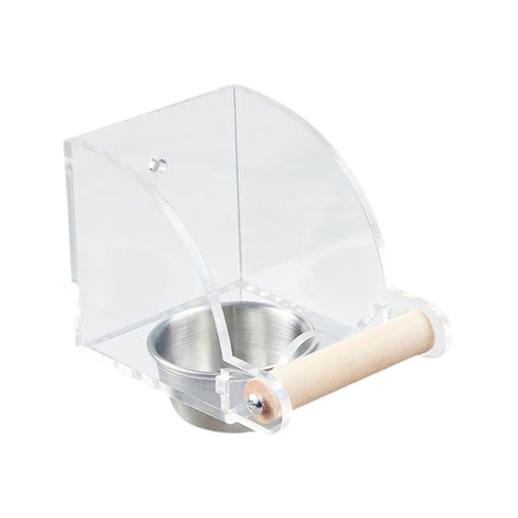Alimentador de jaula de pájaros no desordenado contenedor de alimentos transparentes para cacatillas canarias 105 x 77 x 78 cm