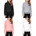 thumbnail image 2 of Zecgelong Girls Half Zip Sweatshirt Fleece Quarter Zip Pullover Sweatshirts With Pocket Hoodie Sweater Fall Clothes For Teen Girls Pink,Size 7-8 Years, 2 of 7