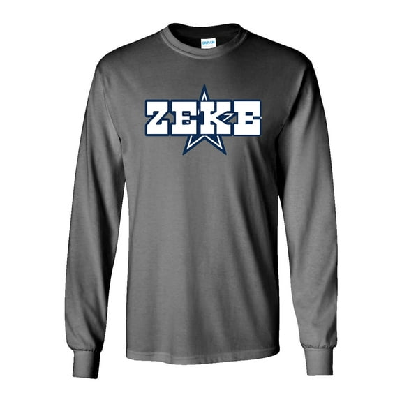 LONG SLEEVE CHARCOAL Dallas Ezekiel Elliott "Zeke Logo" T-Shirt ADULT
