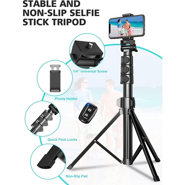 UEGOGO 63 Inch Selfie Stick Tripod Stand With Bluetooth, 42 OFF