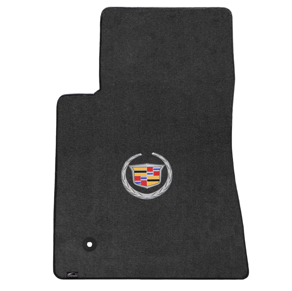 CTS Coupe 2011-2015 2Pc Car Floor Mats Carpet Black Velourtex Cadillac Logo