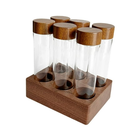 

Coffee Bean Test Tubes Dosing Coffee Bean Storage Tube Airtight Empty Wooden Display Rack Coffee Beans Tubes Bottle for Cafe Pantry Bar 17g
