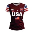 thumbnail image 2 of 250th Anniversary Printed Women Shirts Casual 250 Years Of Freedom T Shirt Short Sleeve Tshirts Patriotic Tops, 2 of 5