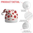 thumbnail image 4 of Fuzoiu Abstract Red Polka Dot Print Santa Hat Christmas Hat for Adults,Santa Hats with Pompom, Unisex Xmas Holiday Hat for Christmas New Year Festive Party Supplies, 4 of 6