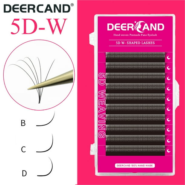 Pestañas DEERCAND 5D En Forma De W Extendidas Suaves Y Cómodas Personales Rizadas Postizas C/D