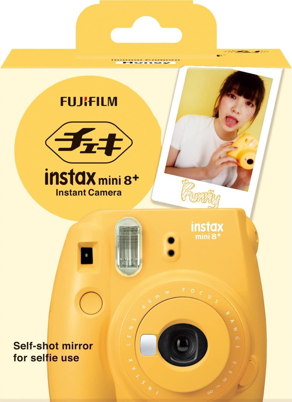 Fujifilm Instax Mini 8+ (Honey) Instant Film Camera + Self Shot