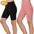 thumbnail image 2 of Diufon Two Pack Women's Legging Shorts Solid Color Athletic Shorts Summer High Waist Yoga Shorts, 2 of 4