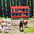 thumbnail image 2 of 10-hole red chicken coops box con stand - ventilated metal hen house para eggs collection, suitable para hens y ducks, 2 of 8