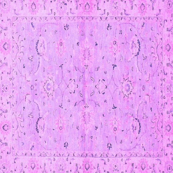 Ahgly Company Indoor Square Oriental Purple Traditional Area Rugs, 5' Square
