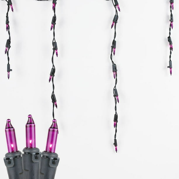 Novelty Lights 9 Foot Outdoor Halloween Icicle Light Set, Black Wire