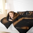 thumbnail image 3 of Castle Fairy Black Mask Girl King Bedding 7pcs,Stars Print King Bed in a Bag,Grey Reversible, 3 of 7