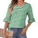thumbnail image 1 of mfyjkho Tops Para Mujer, Camisa Informal Para Mujer Con Mangas De 7 Pulgadas Y Volantes. Tops De Tallas Grandes M, 1 of 7