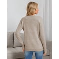 thumbnail image 4 of Cogild Sweater for Women Floral Knit Pullover, 3D Flower Applique Crew Neck Long Sleeve Casual Sweater, 4 of 8
