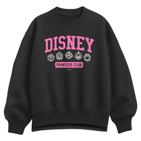 Disney - Disney Princess Collegiate - Women's Oversized Fleece Crew Sweatshirt