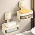 thumbnail image 4 of Shower Caddies,Double Layer Soap Dish For Shower Wall Mounted Bar Soap Holder Suction Cup Draining Soap Case Sponge Holder For Shower Bathroom Tub And Kitchen, 4 of 9
