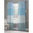 thumbnail image 5 of Colorful Stripe Semi Sheer Curtains 84 Inch Length 2 Panels Set, Modern Teal Blue Green Vertical Striped Sheer Kitchen Curtain Privacy Voile Window Curtain for Living Room Bedroom Rod Pocket Drapes, 5 of 7