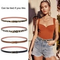 thumbnail image 2 of Women's Skinny PU Leather Belt Solid Color Fashion Thin Waist Belt with Gold Buckle for Jeans Pants 1/2 Width, 2 of 6