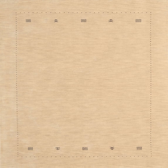 Ahgly Company Indoor Square Contemporary Yellow Solid Area Rugs, 8' Square