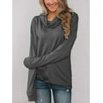 thumbnail image 4 of Pullovers à Manches Longues pour Femmes Col Bénitier Tunique Chemise Décontractée, 4 of 5