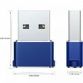 thumbnail image 5 of GJX 2026 New 2 Pack Usb to Usb C Adapter,Type C Female to Usb A Male Charger Cable Converter for Phone for Phone,Tablet,Laptop,Power Bank（Blue）, 5 of 6