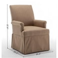 thumbnail image 2 of Wovenbyrd Classic Covered Parsons Dining Arm Chair Tan and White Stripe, 2 of 5