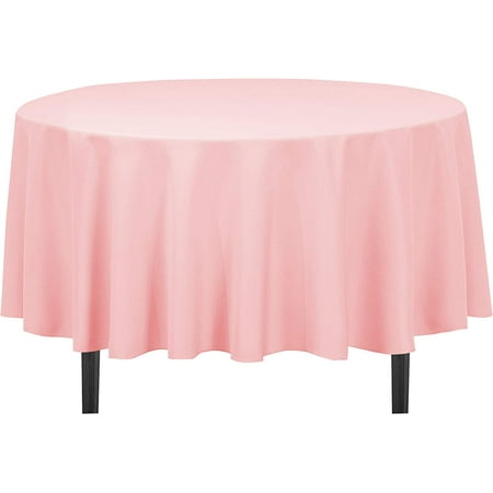 

90-Inch Round Polyester Tablecloth Pink