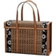 thumbnail image 1 of Picnic Woven Basket Wicker Storage Bag Handle Folded Fruit Shopping Food Handle Rattan Grass Foldabl, 1 of 5