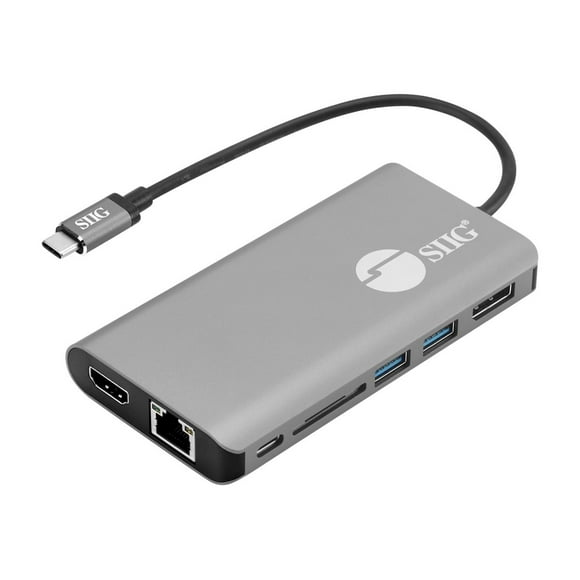 SIIG USB-C MST Video with Hub, LAN and PD 3.0 Docking - Docking station - USB-C - HDMI, DP - 1GbE
