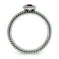 thumbnail image 2 of Checker-Cut Rhodolite Garnet Sterling Silver Ring, 2 of 7