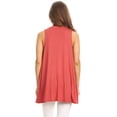 thumbnail image 3 of Women's Sleeveless Open Front Cardigan Lightweight Solid Drape Vest, 3 of 4