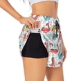 thumbnail image 3 of Lsque Dinosaur Printed Women's Running Shorts with Liner Pockets,Elastic Quick Dry Workout Athletic Gym Yoga Shorts,Womens High Waist Shorts-Small, 3 of 9
