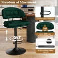 thumbnail image 5 of Hawsaiy Modern Bar Stools Set of 2, Ergonomic Double-Layer Upholstered Bar Stools with Back, Adjustable Swivel Barstools for Kitchen Island, Green, 5 of 11