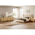 thumbnail image 2 of 6 Drawer Dresser and Nightstand Sets for Bedroom, 4 Pcs Bedroom Set，Night Stand Set of 2, Modern Accent Chest with Curved Profile Design, Wooden Mid Century Storage Cabinet Set, 2 of 12