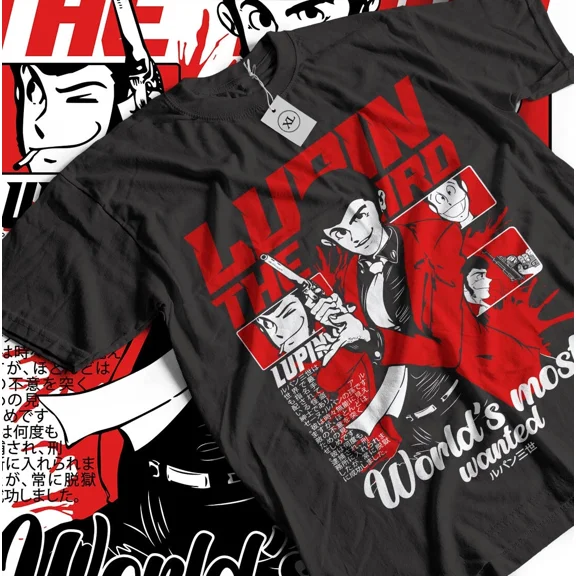 Lupin The Third T-Shirt Lupin The 3rd New Japan Anime Gift T-ShirttBlack