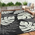 thumbnail image 3 of Studyset Outdoor Rug Waterproof 8x10 Reversible Outdoor Plastic Straw Rug Modern Palm Leaves Patio Rug Indoor Outdoor Mat RV Mat Outside Large Outdoor Plastic Straw Rug for Patio Camp Balcony Deck, 3 of 9