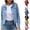 Pink, variant on Jean Jacket for Women Plus Size Jean Jacket for Women Clearance Women Spring and Warm Solid Long Sleeve Denim Jacket Outerwear