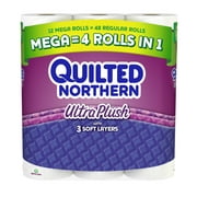 Angle View: Quilted Northern Ultra Plush Toilet Paper, 12 Mega Rolls