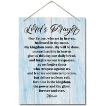 Wood Sign 8x10 Inch Inspirational Wood Art Signs Lord'S Prayer Wall Sign Hanging Printed Wall Plaque Wood Signs Home Decor Our Father Who Art In Heaven Hallowed Be Thy Name Christian Wall Decor