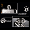 thumbnail image 3 of Petaca con embudo, de acero inoxidable 304 de grado alimenticio, curvada, para licor | En caja de regalo, 3 of 5