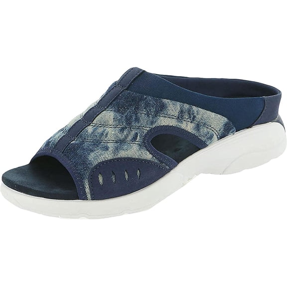 Easy Spirit Womens Slide Sandal 6.5 X-Wide Dark Blue
