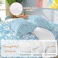 thumbnail image 6 of Blue White Floral Leaves Twin Size Comforter Set, Leaf Branch Plant Bedding for All Seasons, 4 Pcs Bed Set, 1 Quiltcover (68"x86") ,1Sheet(67"x116"), 2Pillowcases (30"x20"), 6 of 12